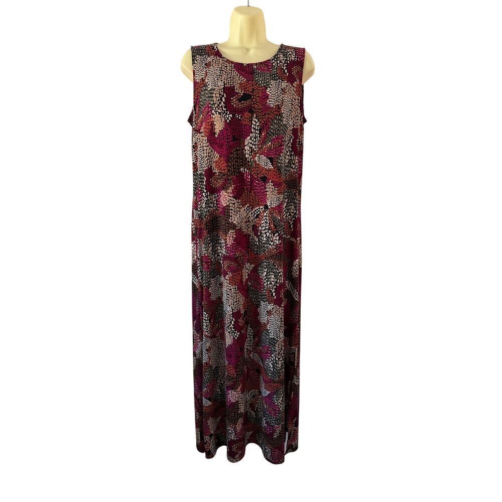 Chico’s 1 Colorful Artsy Print Knit Maxi Dress Size Medium (8/10) Summer